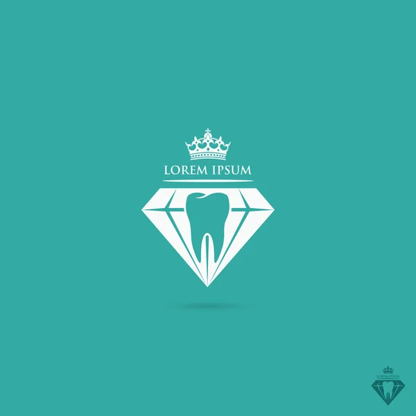Tooth inside of the diamond — Stock Vector