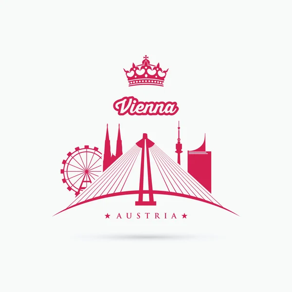 Donaustadt bridge symbol in Vienna — Stock Vector