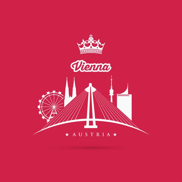 Puente de Donaustadt símbolo en Viena — Vector de stock