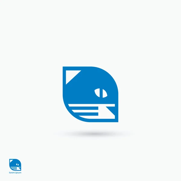 Icono gato azul — Vector de stock