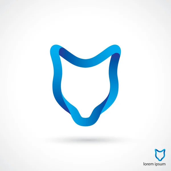 Nastro blu gatto testa segno — Vettoriale Stock