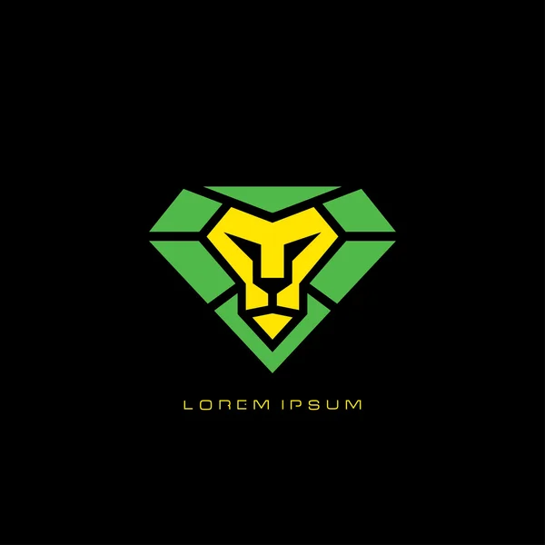 Diamant leu cap simbol — Vector de stoc