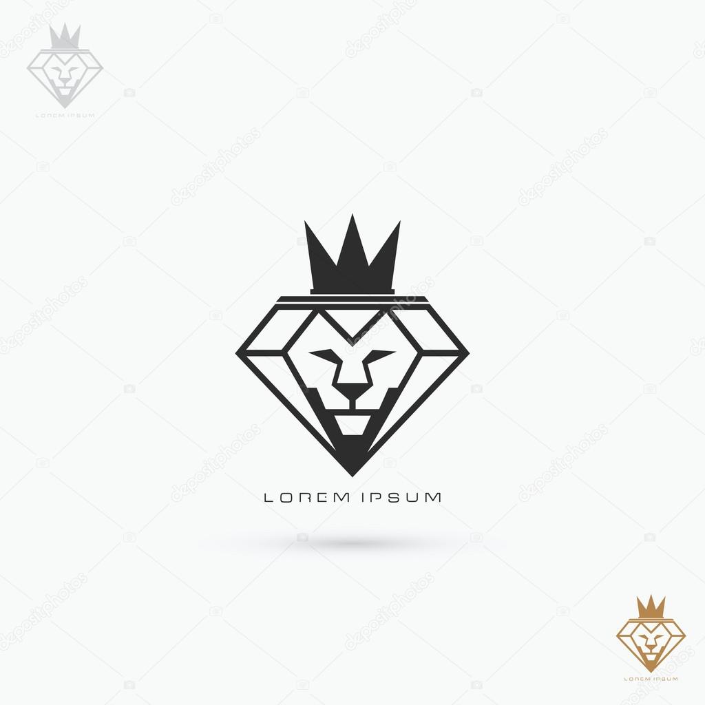 Diamond lion with crown symbol