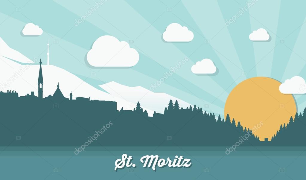 St.Moritz city skyline