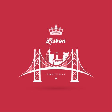 Lisbon bridge symbol clipart