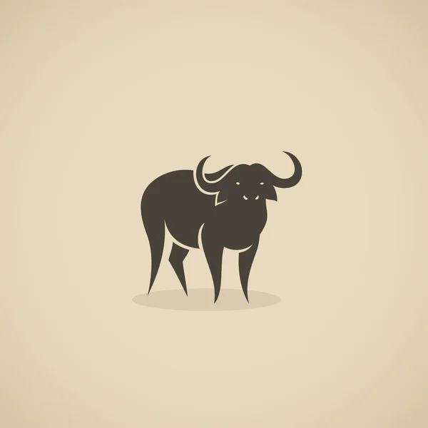 Icono de búfalo africano — Vector de stock