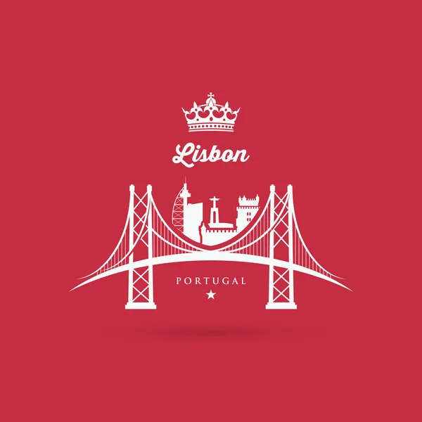 Lisbon bridge symbol — Stock Vector