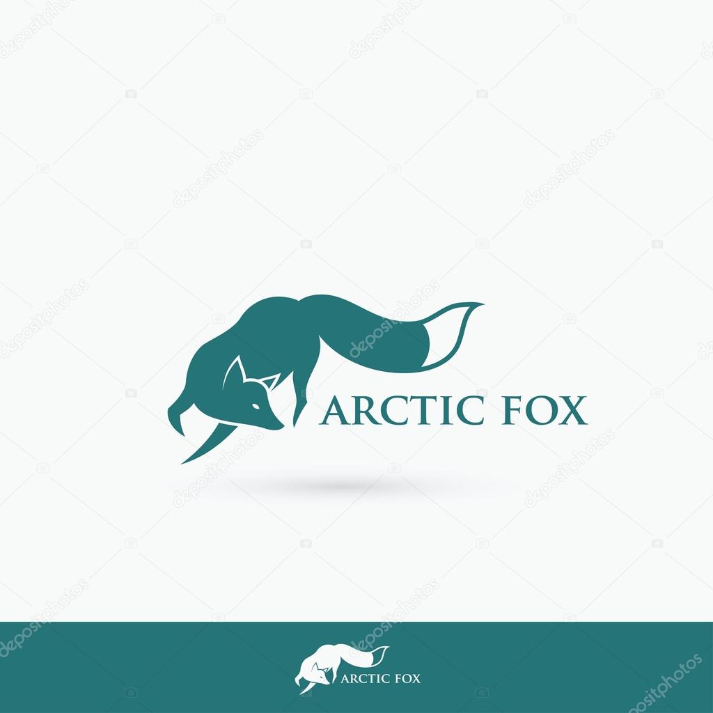 Vector illustration of Arctic fox symbol