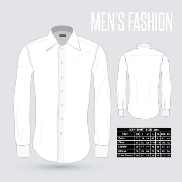 Camisa de vestido branco masculino — Vetor de Stock