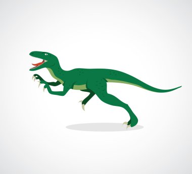 Angry green velociraptor clipart