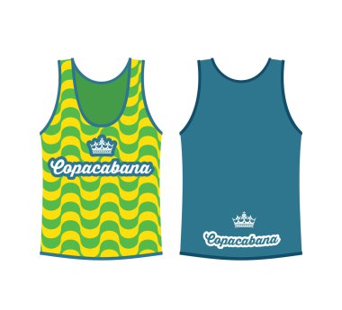 Copacabana desenli kolsuz bluz gömlek
