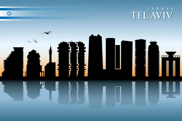 Skyline de Tel Aviv, Israel — Vector de stock