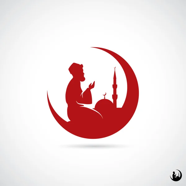 Muslim praying symbol — Stock Vector