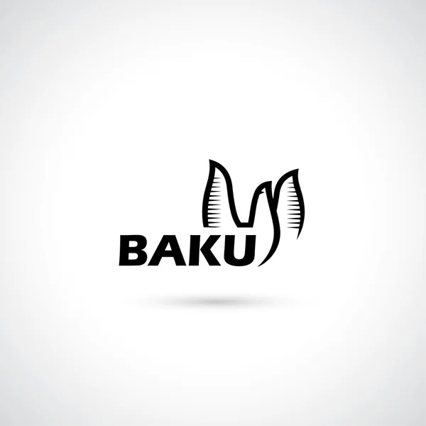 Baku simbolo - torri di fiamma — Vettoriale Stock