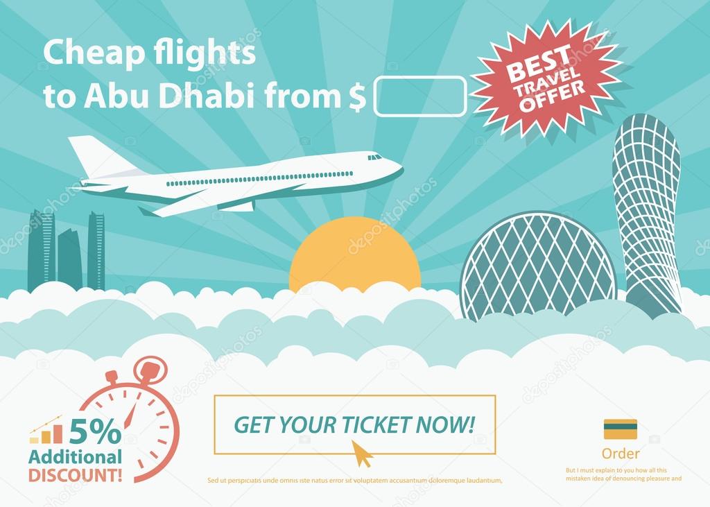 Flat travel banner - Abu Dhabi