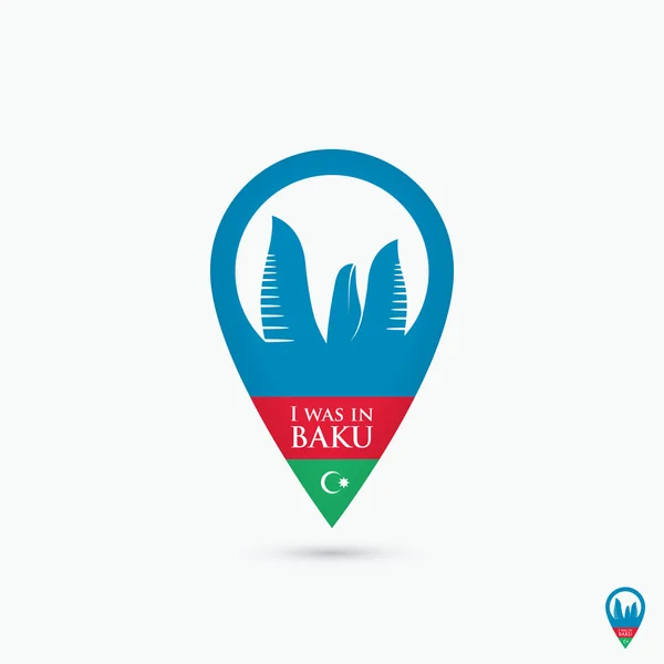 Baku lokalizację pin — Wektor stockowy