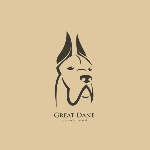 Grande Dane cane logo — Vettoriale Stock