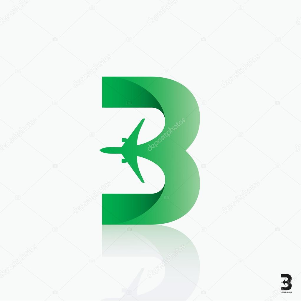 Airline logo design with letter B