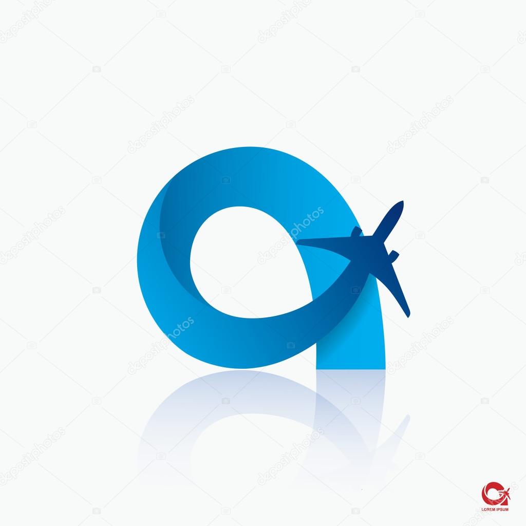 Airline logo design with letter A