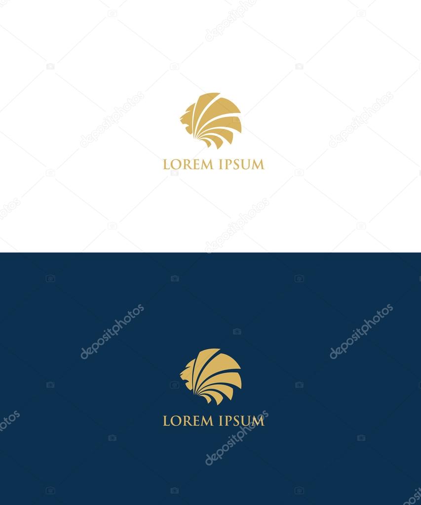 Lion logo - vector illustration