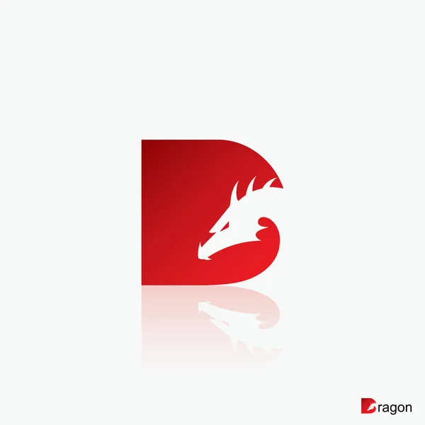 Dragon sembol - büyük harf D — Stok Vektör