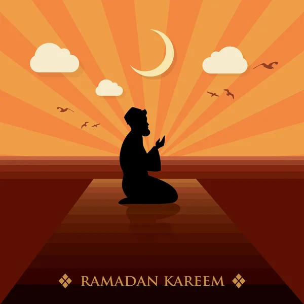 Moslim biddend symbool — Stockvector