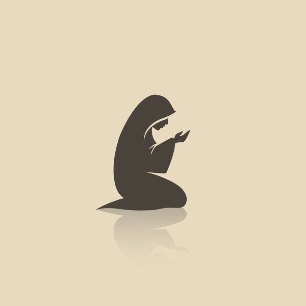 Muslim woman praying icon