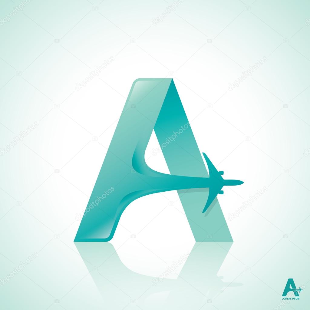 Airline logo design with capital letter A