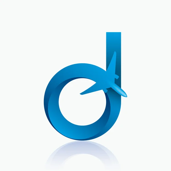 Design del logo della compagnia aerea con lettera "D " — Vettoriale Stock