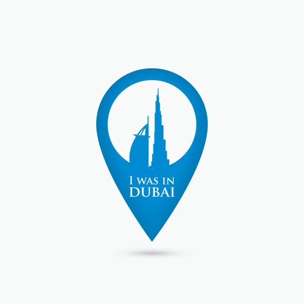 Dubai locatie pin — Stockvector