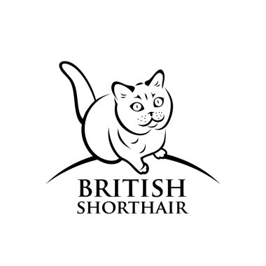 British shorthair cat clipart