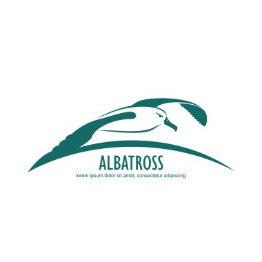 Albatross flying label clipart