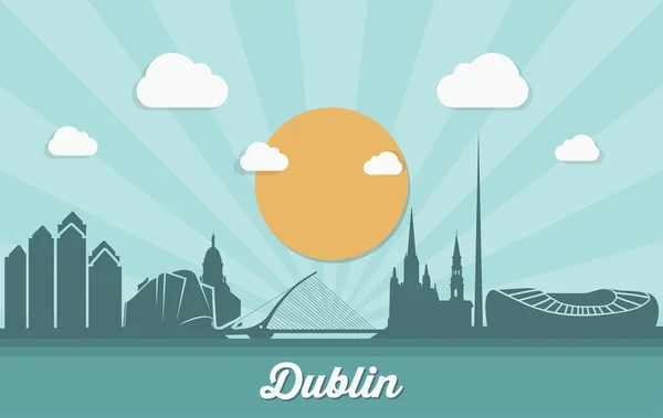 Background of Dublin skyline — Stock Vector