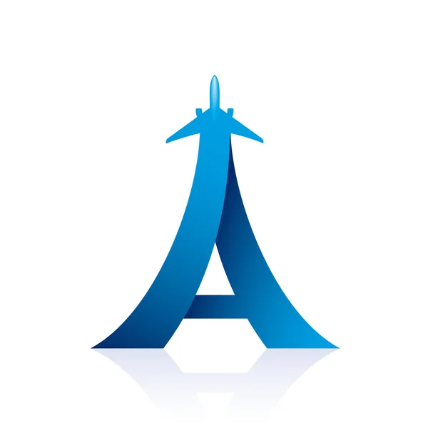 Logo Airline desain dengan huruf kapital "A" " - Stok Vektor