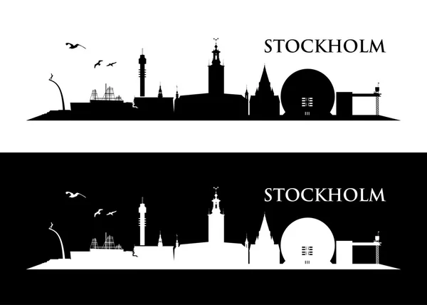 Karte mit Stockholmer Skyline — Stockvektor