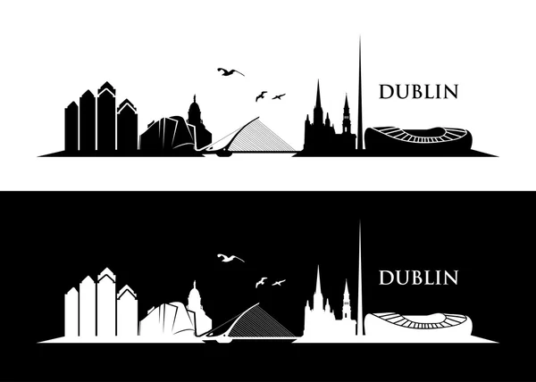 Karte mit Dublin Skyline — Stockvektor