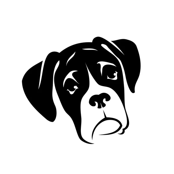 Cabeza de perro boxeador — Vector de stock