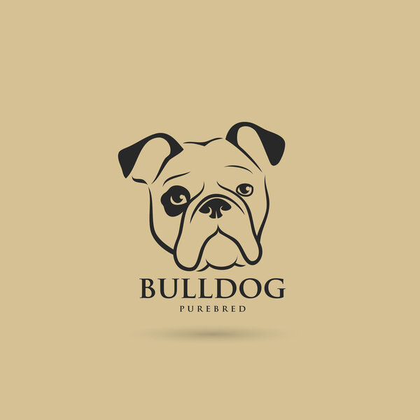 Bulldog sign on brown