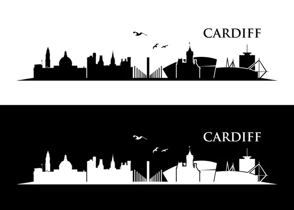 Cardiff skyline siluett — Stock vektor