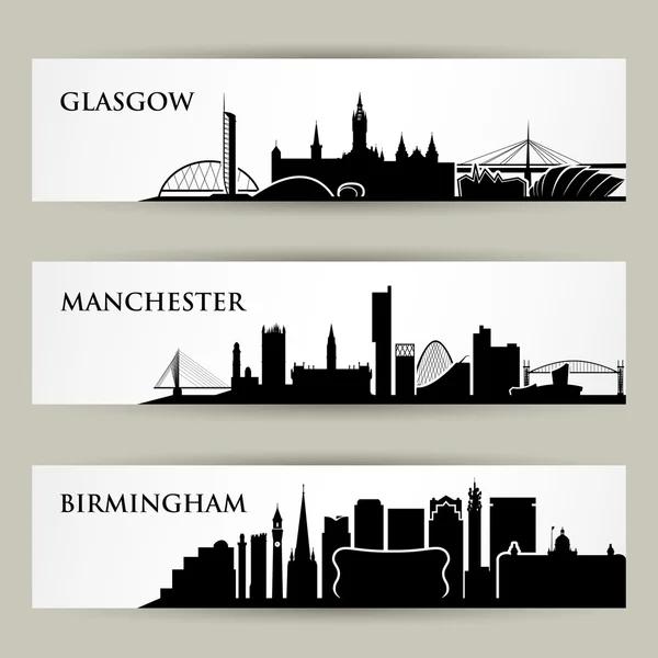 United Kingdom city skylines — Stock Vector