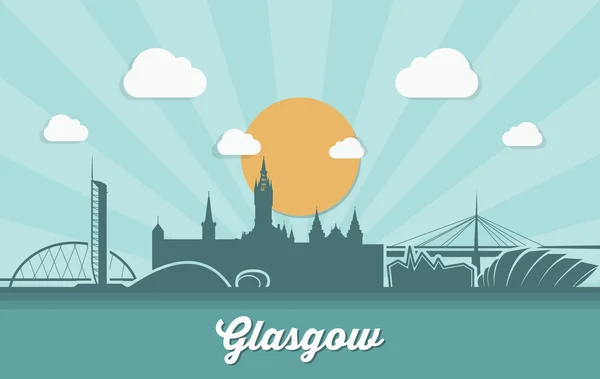 Glasgow City Skyline — Stock Vector