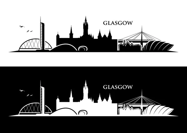 Silhouette der Glasgower Skyline — Stockvektor