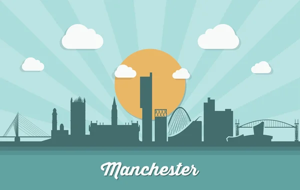 Manchester city skyline — Stock Vector