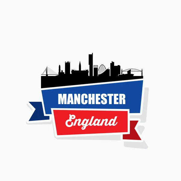 Bandiera del nastro di Manchester — Vettoriale Stock