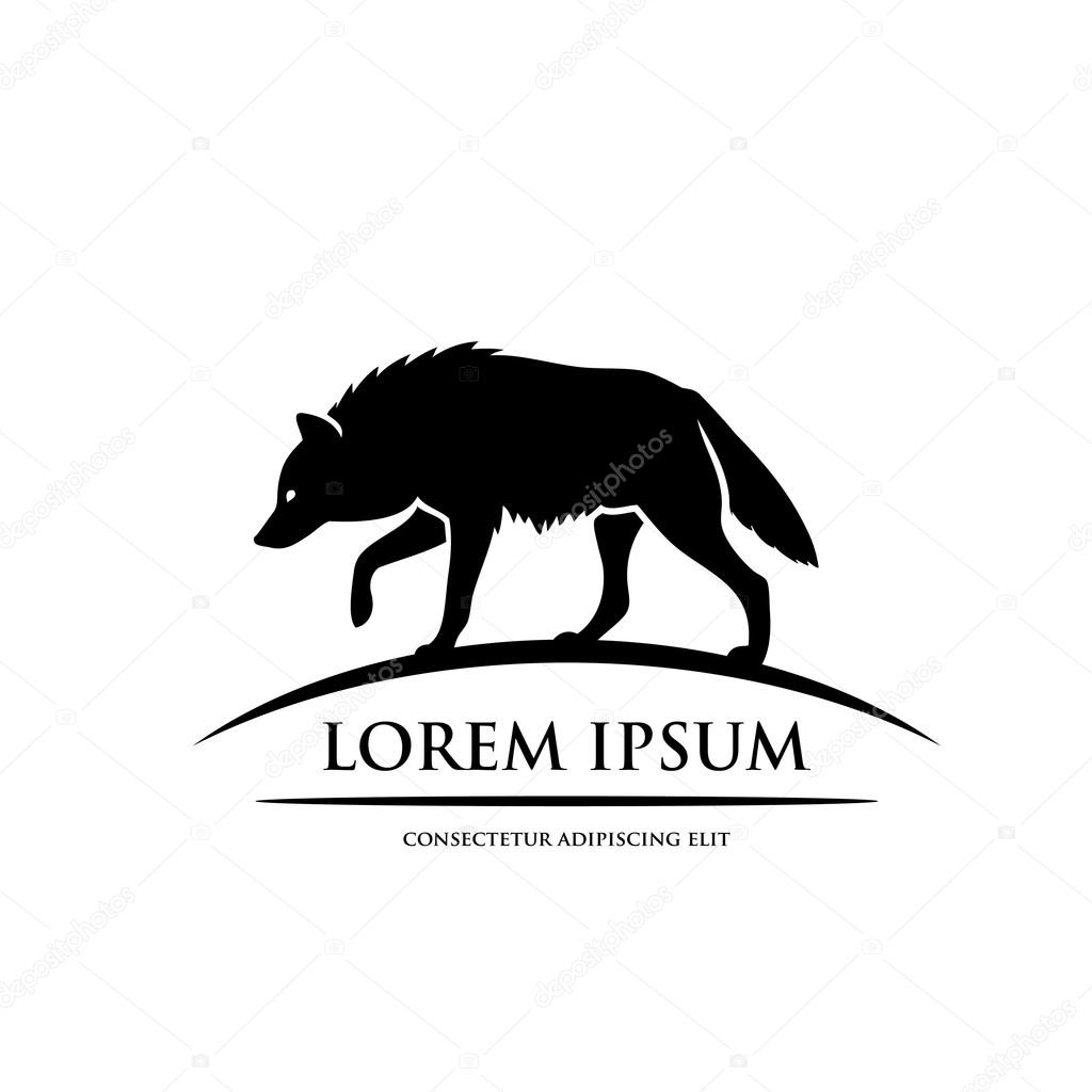 Wolf silhouette symbol - vector illustration