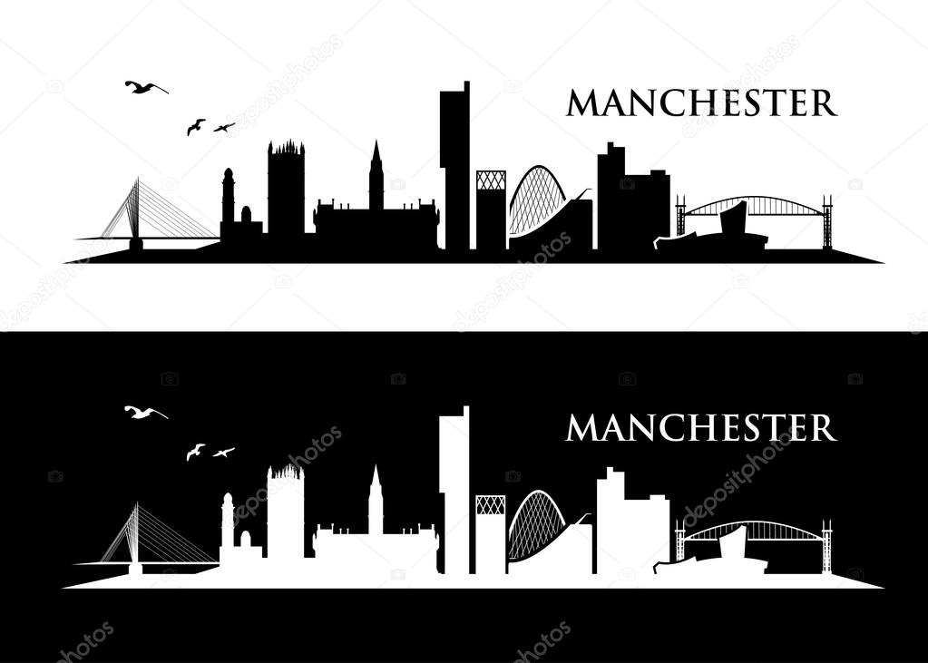 Manchester City skyline silhouette