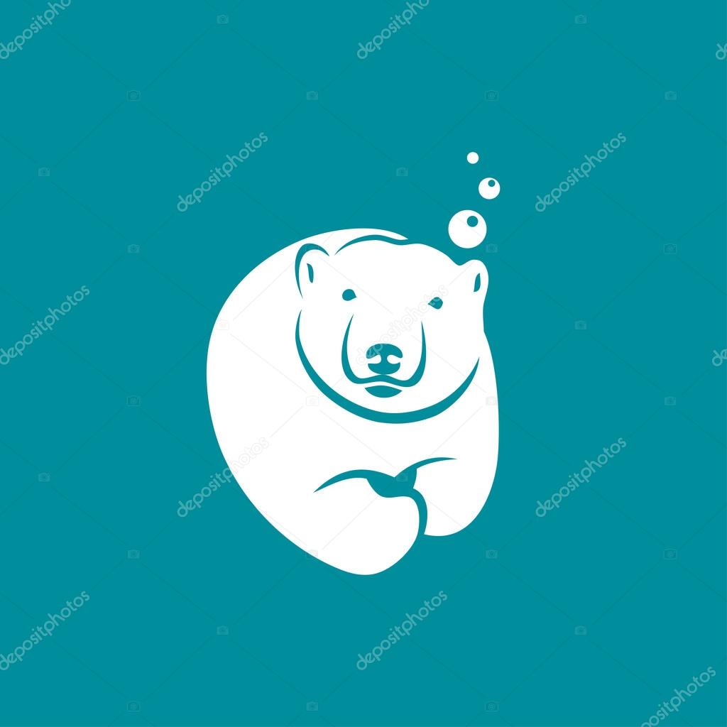 Diving polar bear Stock Vector by ©I.Petrovic 89531386