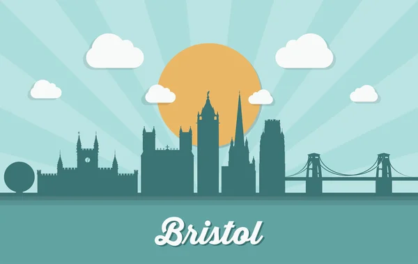 Bristol skyline illustrazione — Vettoriale Stock