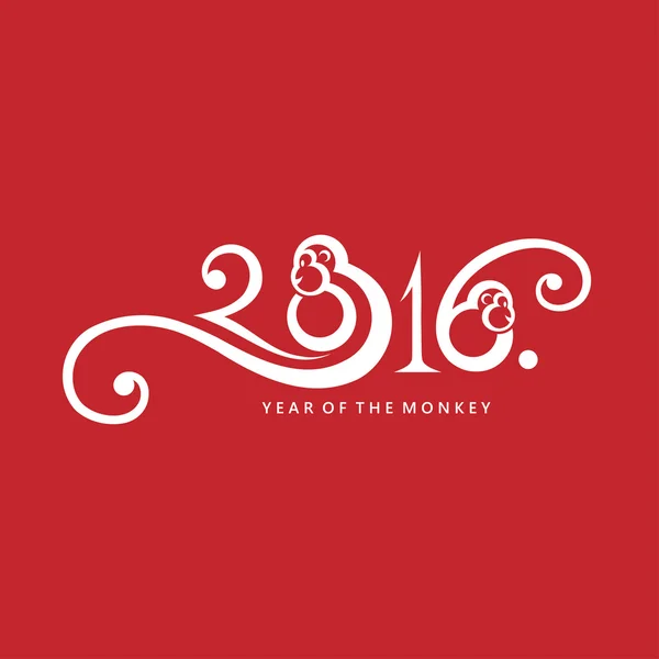 2016 jaar voor monkey — Stockvector
