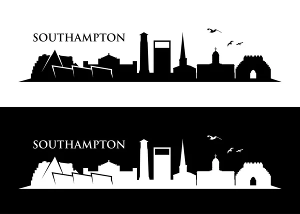 Southampton silueta Panorama — Stockový vektor